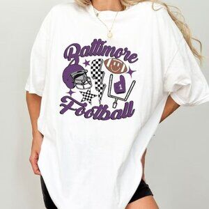 Retro Baltimore Football Graphic T-Shirt Classic NFL Team Fan Collector Shirt 91